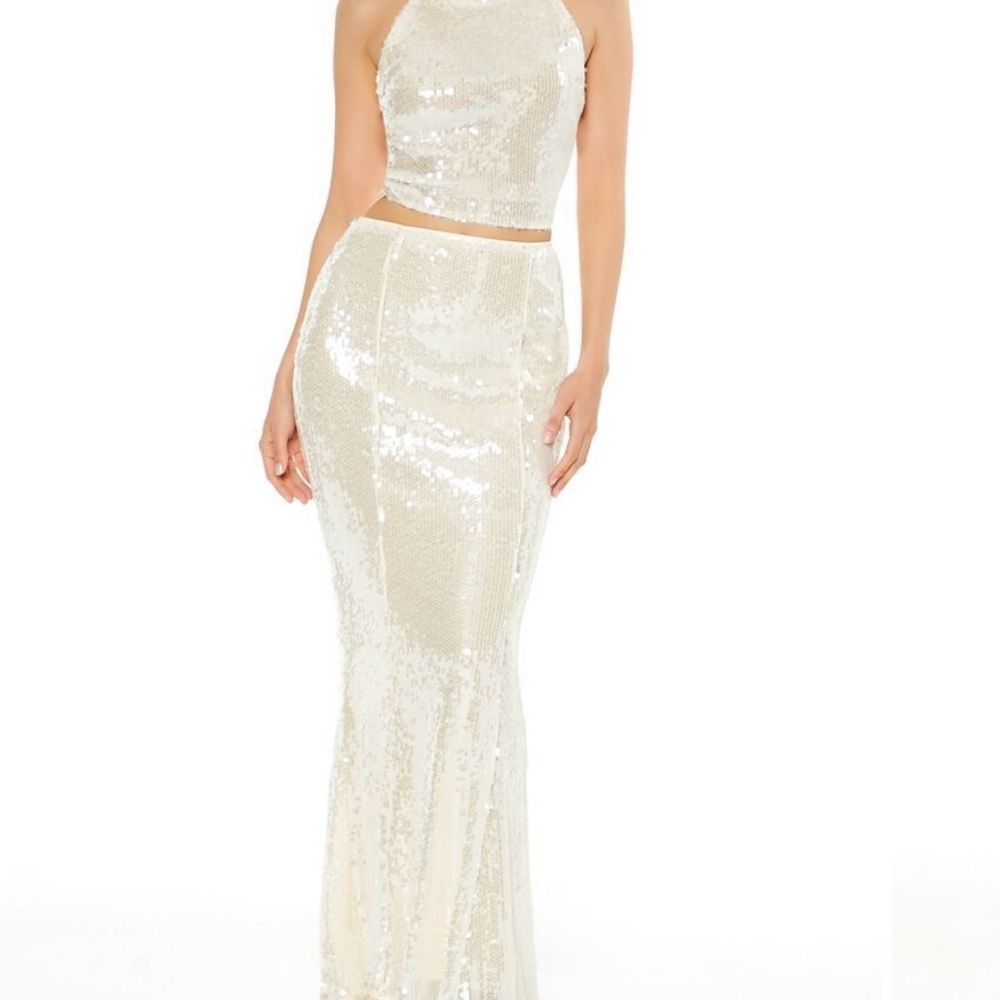 Sequined mermaid maxi skirt with top